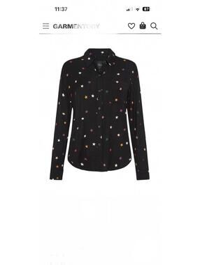 $247 NWT Rails Charli Shirt in Onyx Rainbow stars